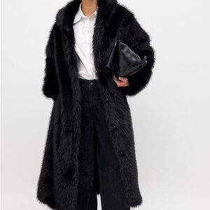 NA-KD Fashion Long Faux Fur Coat EU Size 38 (US 6/8) EUC